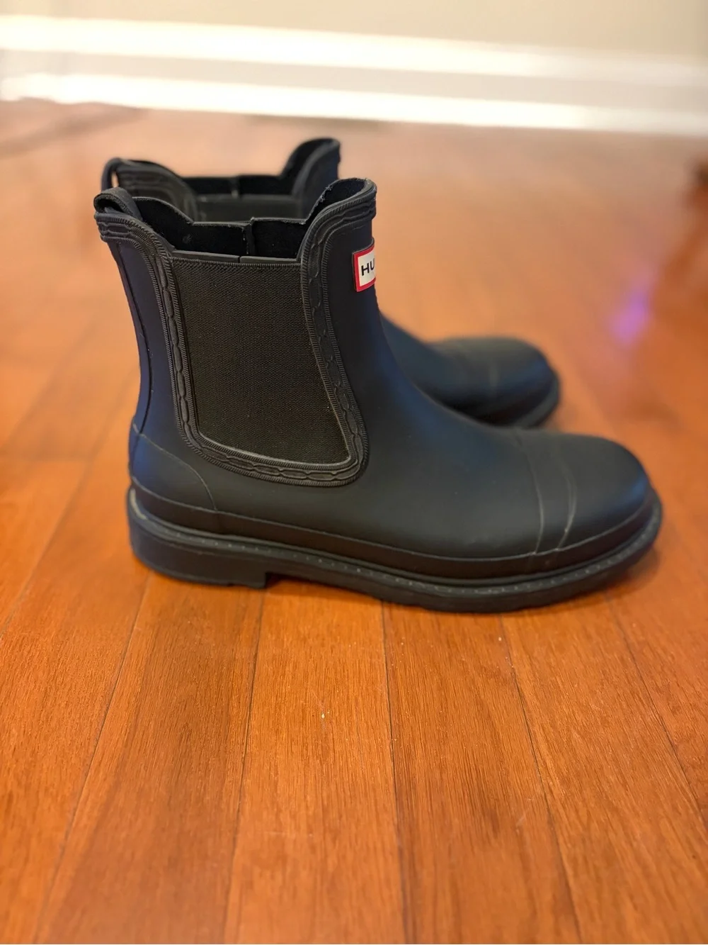 Hunter Black Matte Chelsea Rain Boots